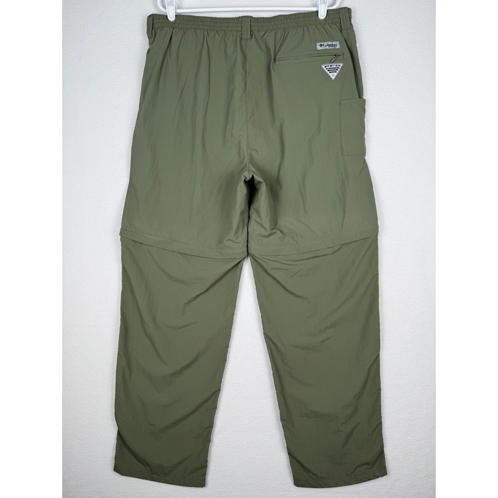 Columbia PFG Convertible Pants Mens XL 32 Olive Green Fishing Hiking FM8023